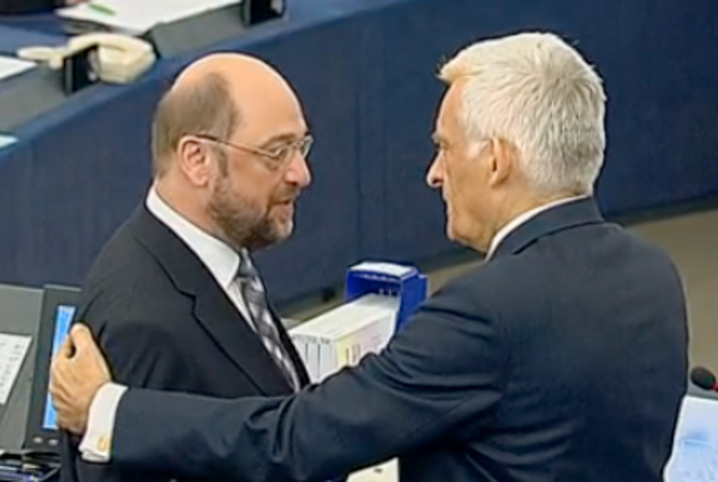 Schulz/Buzek: passage de témoin. Schulz/Buzek: passage de témoin.
